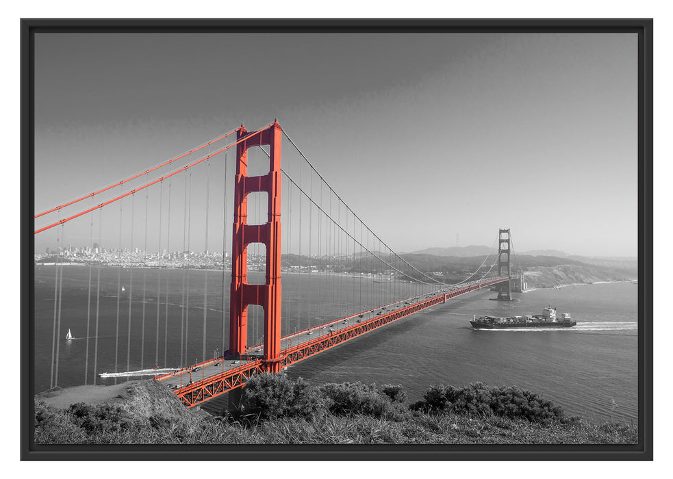 Pixxprint eindrucksvolle Golden Gate Bridge, im Schwebe-Effekt Bilderrahmen