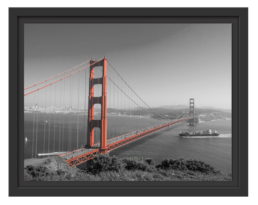 eindrucksvolle Golden Gate Bridge Schattenfugenrahmen 38x30