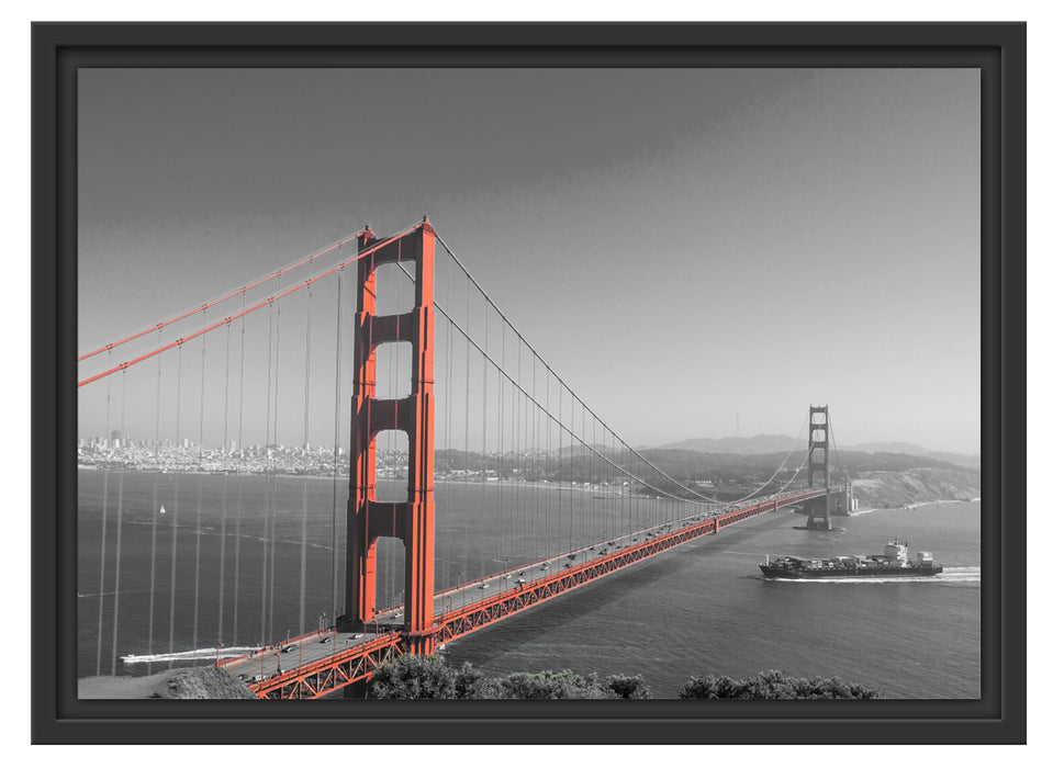 eindrucksvolle Golden Gate Bridge Schattenfugenrahmen 55x40