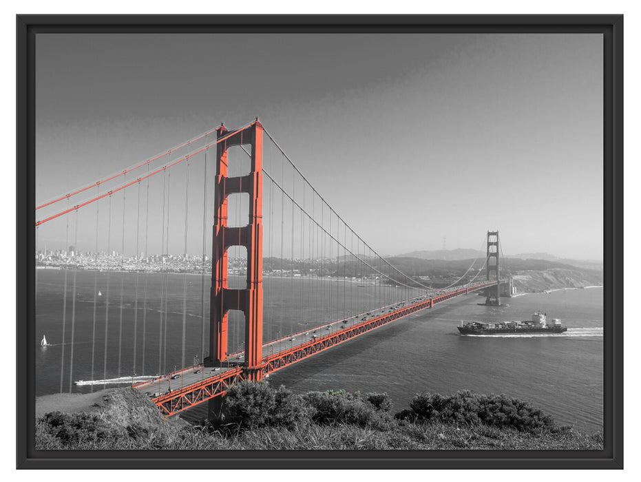 eindrucksvolle Golden Gate Bridge Schattenfugenrahmen 80x60