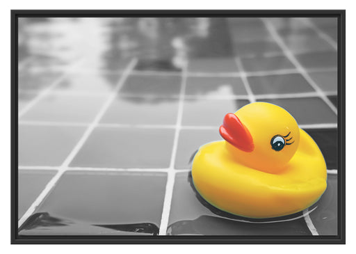 Quietsche Ente im Wasser Schattenfugenrahmen 100x70