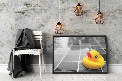 Quietsche Ente im Wasser Schattenfugenrahmen Wohnzimmer
