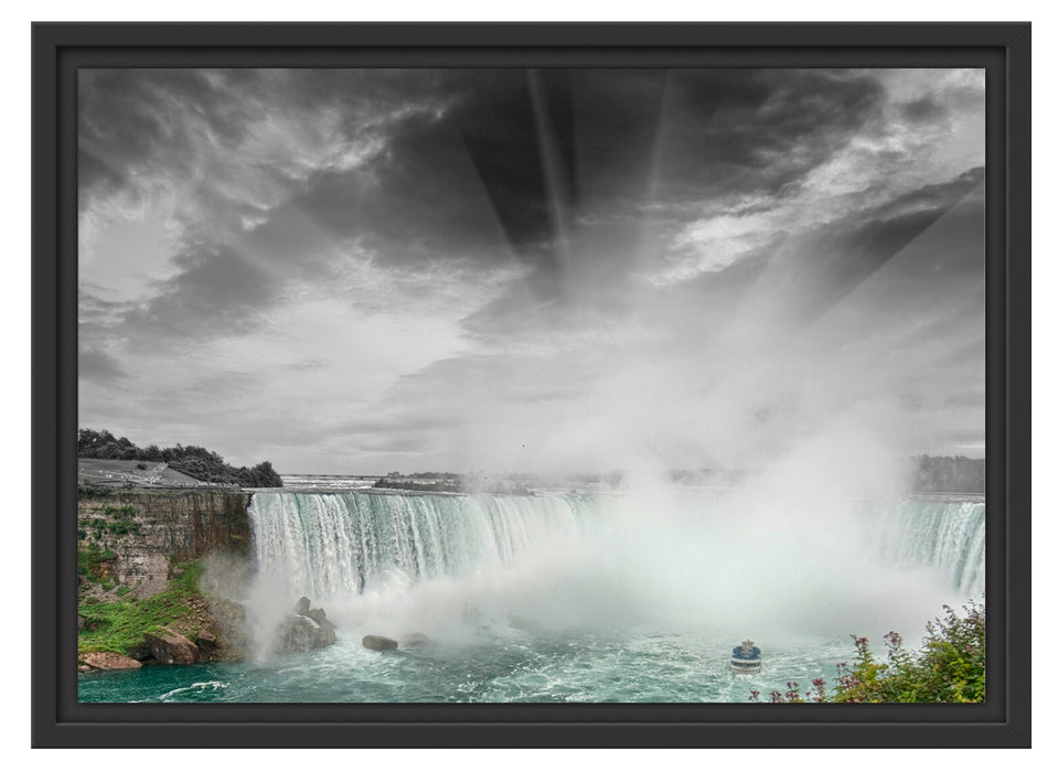 beeindruckende Niagara Fälle Schattenfugenrahmen 55x40