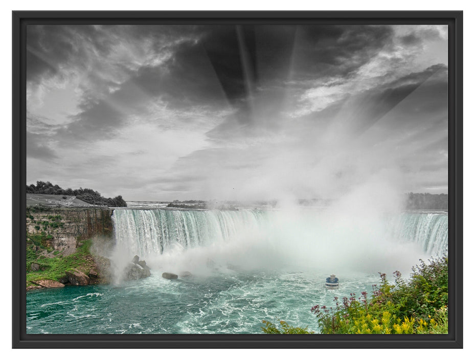 beeindruckende Niagara Fälle Schattenfugenrahmen 80x60