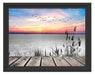 Steg mit Ausblick auf das Meer Schattenfugenrahmen 38x30