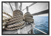 Tau Seile auf einem Schiff Schattenfugenrahmen 100x70