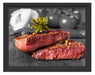 Leckeres Pfeffer Steak Medium Schattenfugenrahmen 38x30