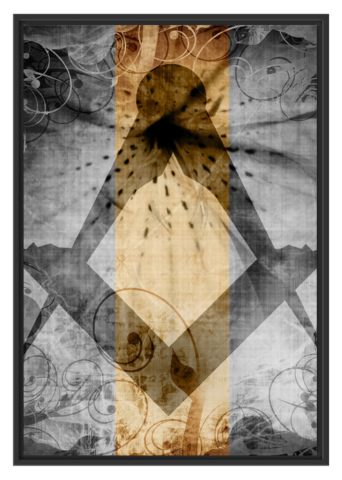 Pixxprint Symbol Freimaurer, im Schwebe-Effekt Bilderrahmen