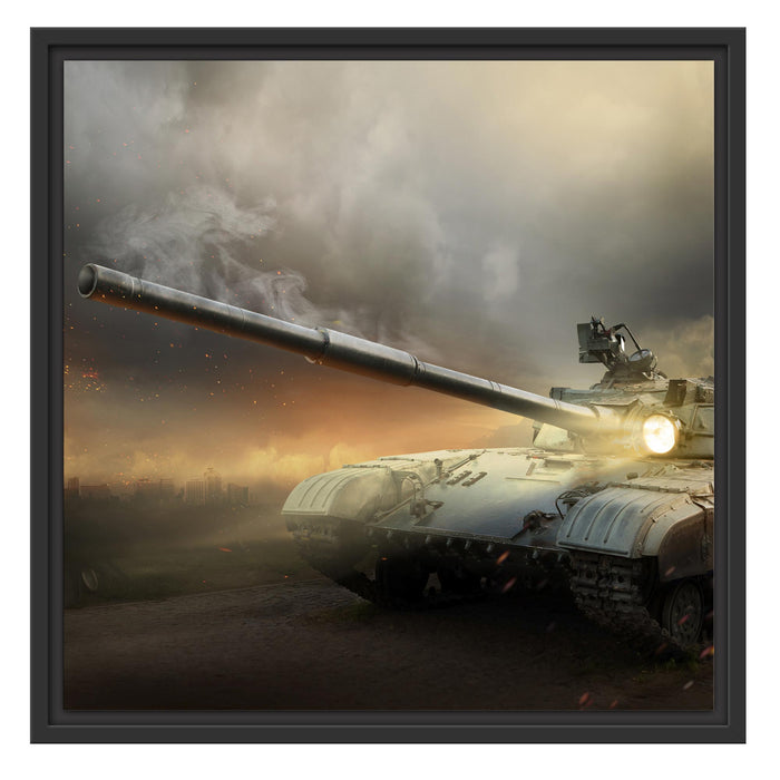 Panzer im Nebel Schattenfugenrahmen Quadratisch 55x55