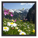 Wunderschöne Blumen Alpenwiese Schattenfugenrahmen Quadratisch 55x55