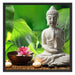 Seerose & Buddha Statue Schattenfugenrahmen Quadratisch 70x70
