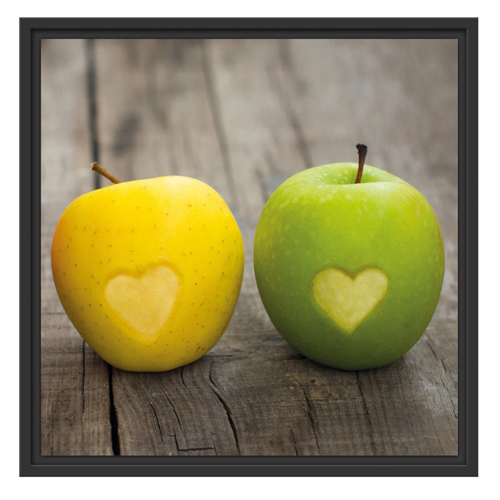 Ampel Herzäpfel Schattenfugenrahmen Quadratisch 55x55