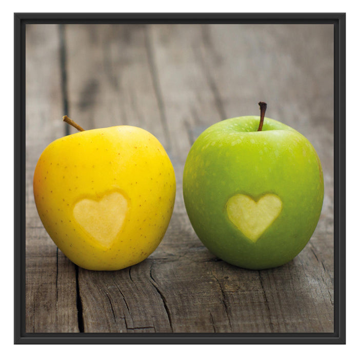Ampel Herzäpfel Schattenfugenrahmen Quadratisch 70x70