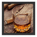 Whiskey und Zigarren Schattenfugenrahmen Quadratisch 40x40