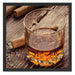 Whiskey und Zigarren Schattenfugenrahmen Quadratisch 55x55