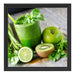 BIO Smoothie Apfel Limette Kiwi Schattenfugenrahmen Quadratisch 40x40