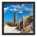 Schöner Leuchtturm am Strand Schattenfugenrahmen Quadratisch 40x40