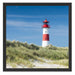 Leuchtturm hinter Dünen Schattenfugenrahmen Quadratisch 55x55