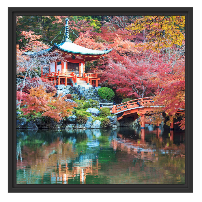 Wunderschönes Kloster in Japan Schattenfugenrahmen Quadratisch 55x55