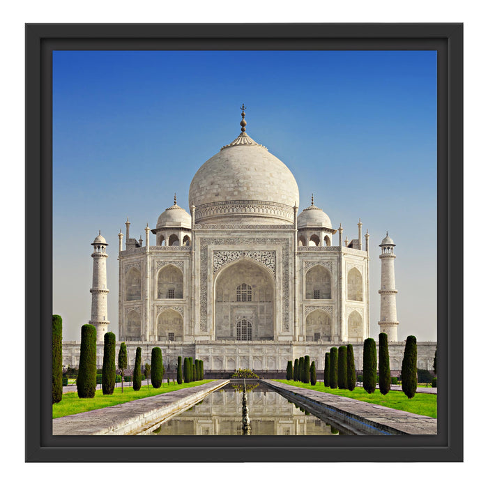 Gewaltiger Taj Mahal Schattenfugenrahmen Quadratisch 40x40