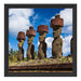 Moai Statuen Osterinseln Schattenfugenrahmen Quadratisch 40x40