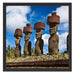 Moai Statuen Osterinseln Schattenfugenrahmen Quadratisch 55x55