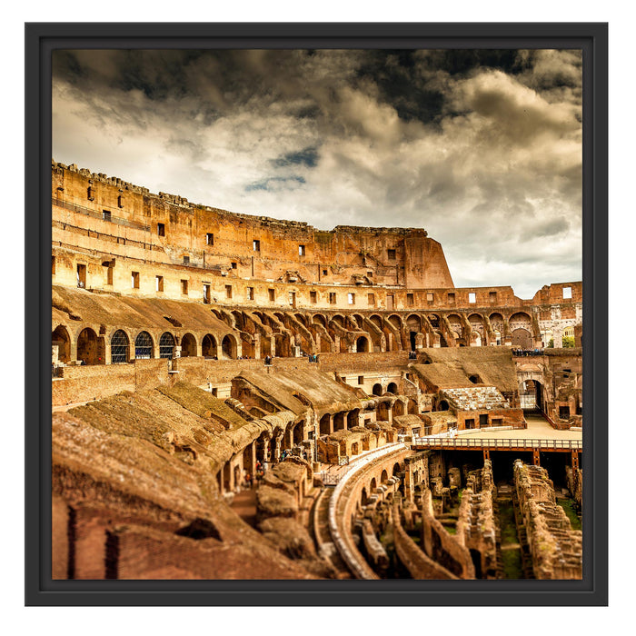 Colloseum in Rom von innen Schattenfugenrahmen Quadratisch 55x55