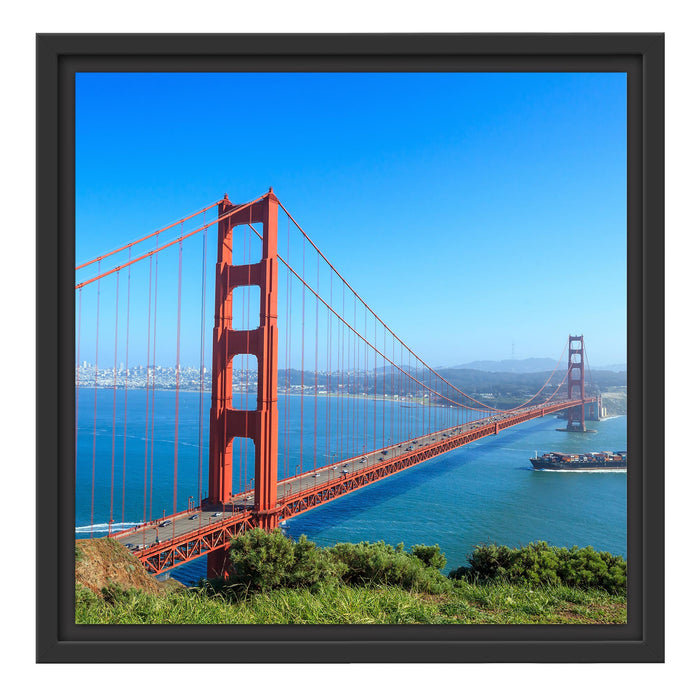 Golden Gate Bridge in USA Schattenfugenrahmen Quadratisch 40x40