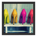 Bunte High Heels Schattenfugenrahmen Quadratisch 40x40