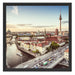 Skyline von Berlin Schattenfugenrahmen Quadratisch 55x55