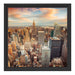 Skyline von New York Schattenfugenrahmen Quadratisch 40x40