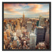 Skyline von New York Schattenfugenrahmen Quadratisch 70x70
