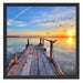 Steg mit Möwen bei Sonnenuntergang Schattenfugenrahmen Quadratisch 55x55