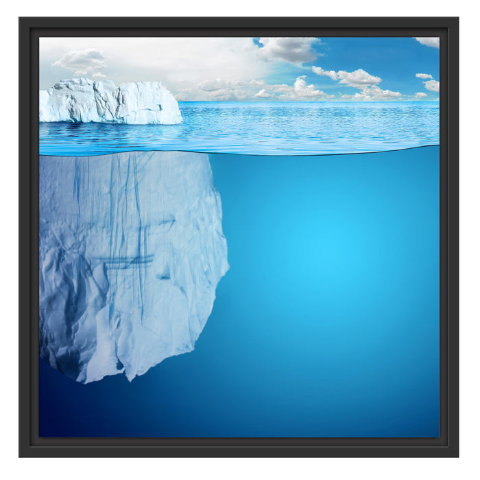 Riesiger Eisberg unter Wasser Schattenfugenrahmen Quadratisch 55x55