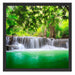 Kleiner Wasserfall im Dschungel Schattenfugenrahmen Quadratisch 55x55