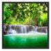 Kleiner Wasserfall im Dschungel Schattenfugenrahmen Quadratisch 70x70