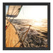 Segelboot im Meer Schattenfugenrahmen Quadratisch 40x40