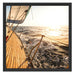 Segelboot im Meer Schattenfugenrahmen Quadratisch 55x55