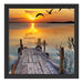 Steg bei Sonnenuntergang Schattenfugenrahmen Quadratisch 40x40