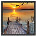 Steg bei Sonnenuntergang Schattenfugenrahmen Quadratisch 55x55