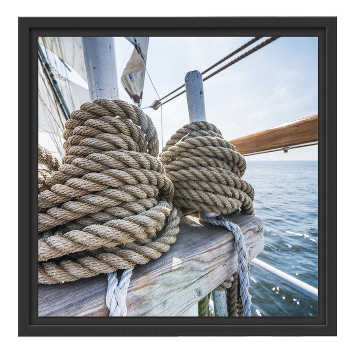 Tau auf einem Schiff Schattenfugenrahmen Quadratisch 40x40
