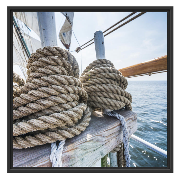 Tau auf einem Schiff Schattenfugenrahmen Quadratisch 70x70