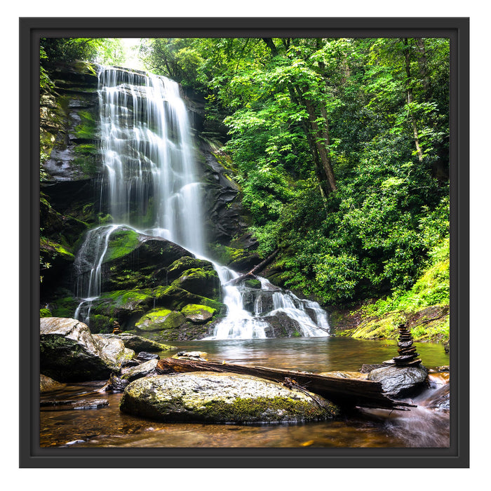 Tosender Wasserfall Schattenfugenrahmen Quadratisch 55x55