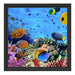 Fische über Korallenriff Schattenfugenrahmen Quadratisch 40x40