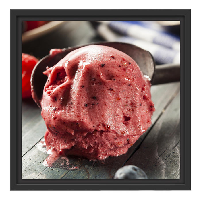 Köstliches Beeren Eis Schattenfugenrahmen Quadratisch 40x40