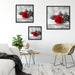 Rote Rose auf Holztisch Quadratisch Schattenfugenrahmen Wohnzimmer