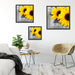 schöne Sonnenblumen auf Holztisch Quadratisch Schattenfugenrahmen Wohnzimmer