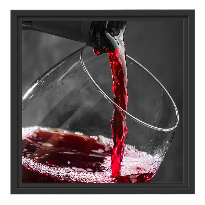 köstlicher Rotwein Schattenfugenrahmen Quadratisch 40x40