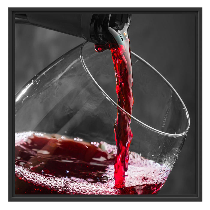 köstlicher Rotwein Schattenfugenrahmen Quadratisch 70x70