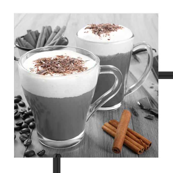 heiße Schokolade und Kaffee Schattenfugenrahmen Quadratisch 55x55